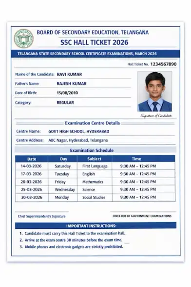 TG SSC Hall Ticket 2026 OUT LIVE Updates: BSE Telangana Activated Admit Card Link
