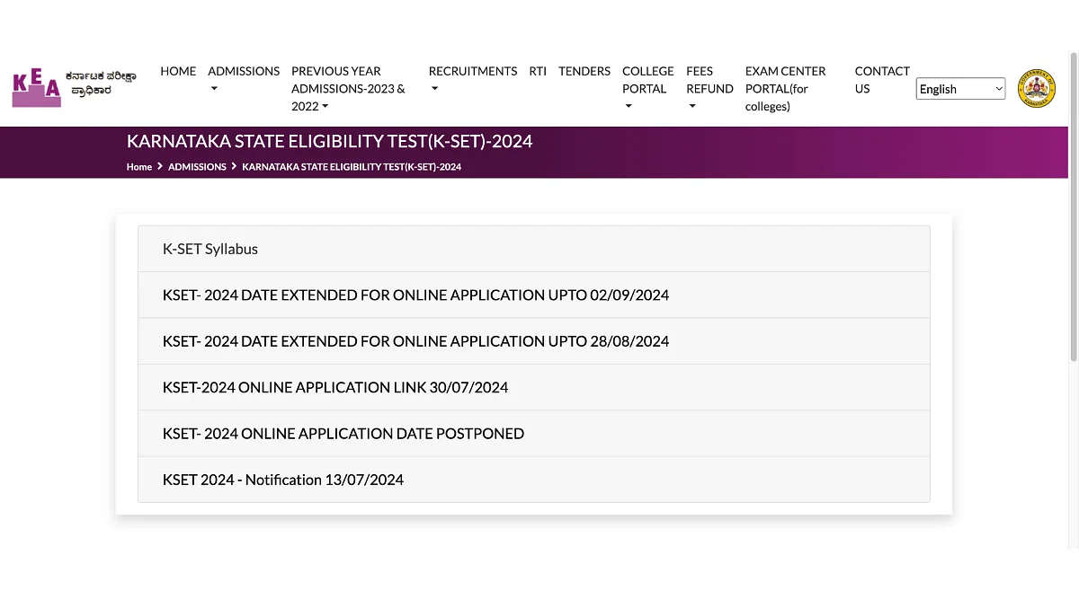 KSET Admit Card 2024 Live Update: Link to be activated soon at cetonline.karnataka.gov.in