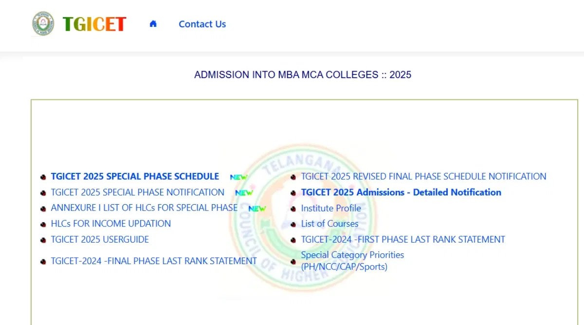 TG ICET Special Phase Registration 2025 Begins: Direct Link, Instrcutions