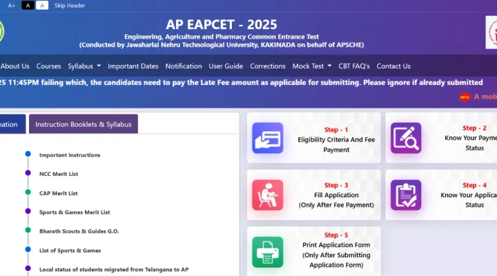 AP EAMCET Application Form Correction 2025 Begins: Last date, instructions