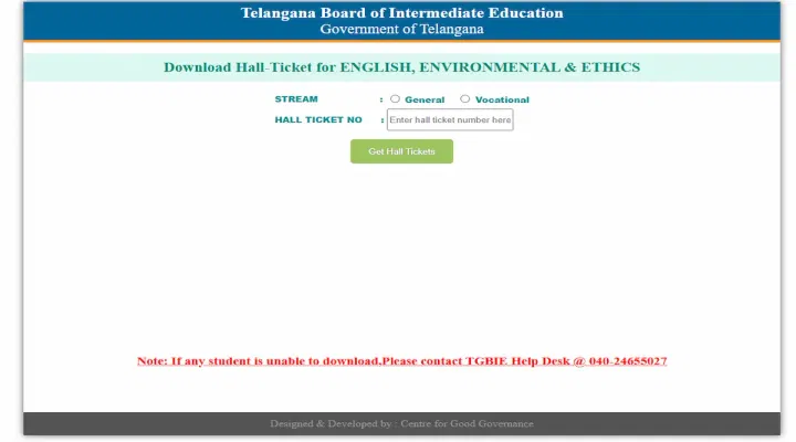 TS Inter Hall Ticket 2025 Download Link Activated