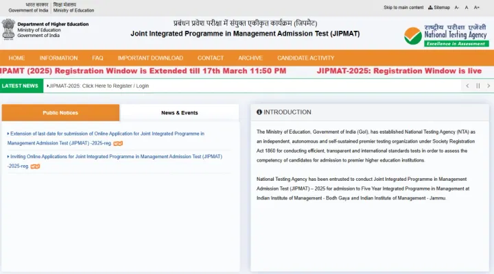 JIPMAT 2025 Registration Extended: Revised Date, Application Link