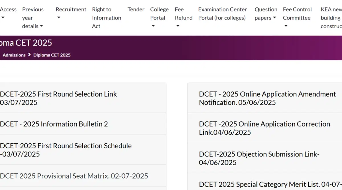 Karnataka DCET Mock Allotment 2025 Download Link (Activated)