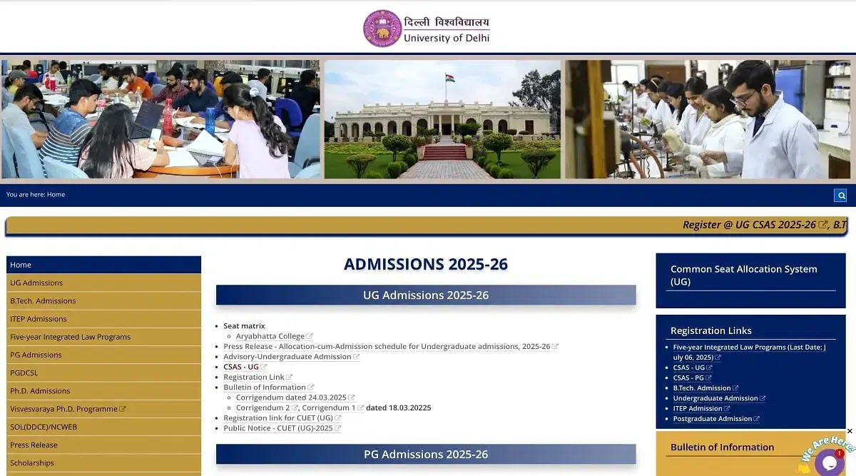 DU CSAS UG Simulated Rank List 2025 Release Date and Time