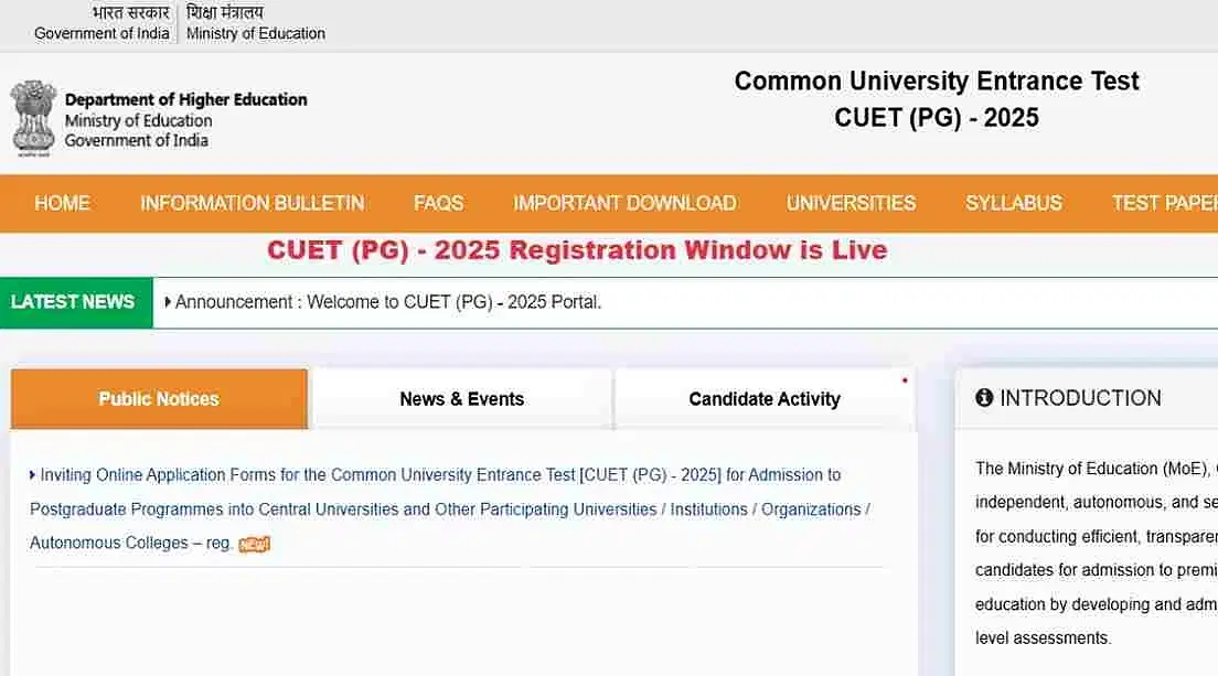 CUET PG Registration 2025 Closes Soon: Direct Link, Instructions