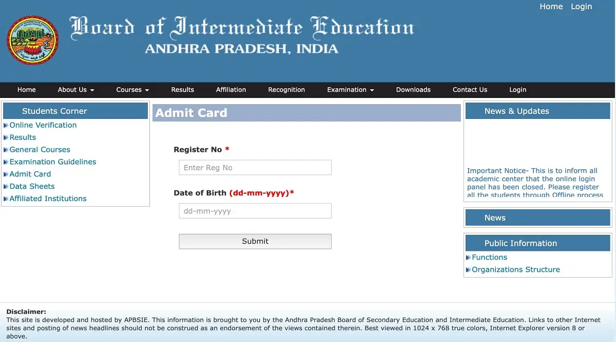 AP Inter Hall Ticket 2025 (Live Update): Download Link to be Activated Soon