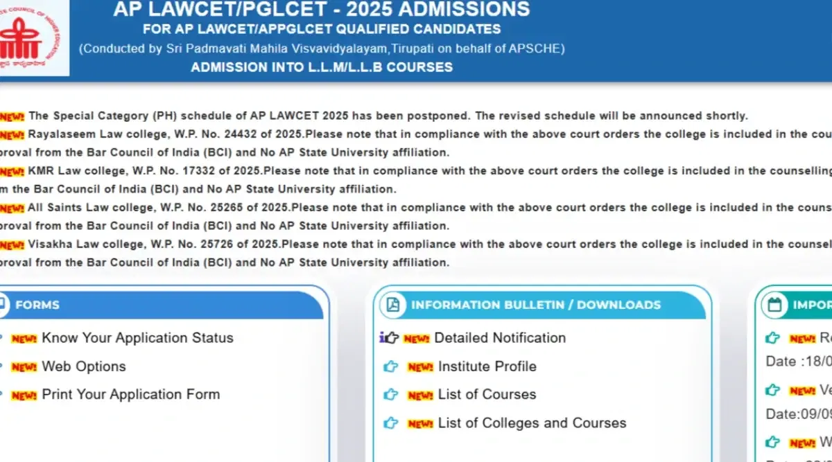 AP LAWCET Phase 1 Web Option 2025 Closes Today on September 22