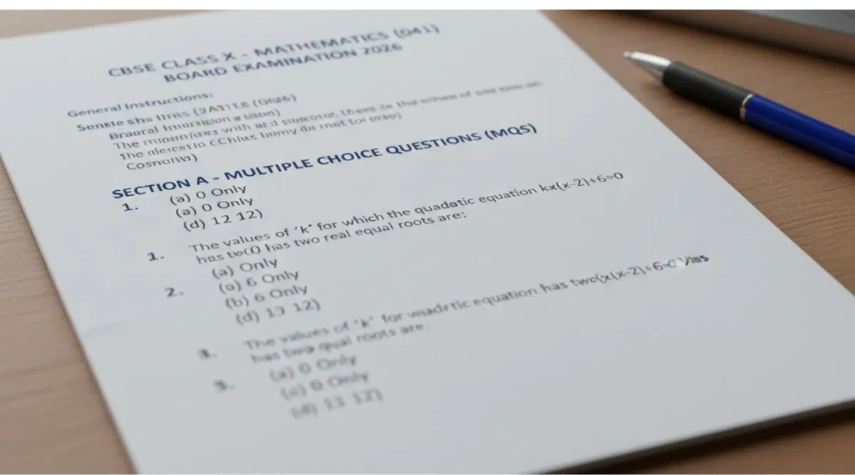 CBSE 2026 Class 10 Maths Expected MCQ Question For 17 February Exam