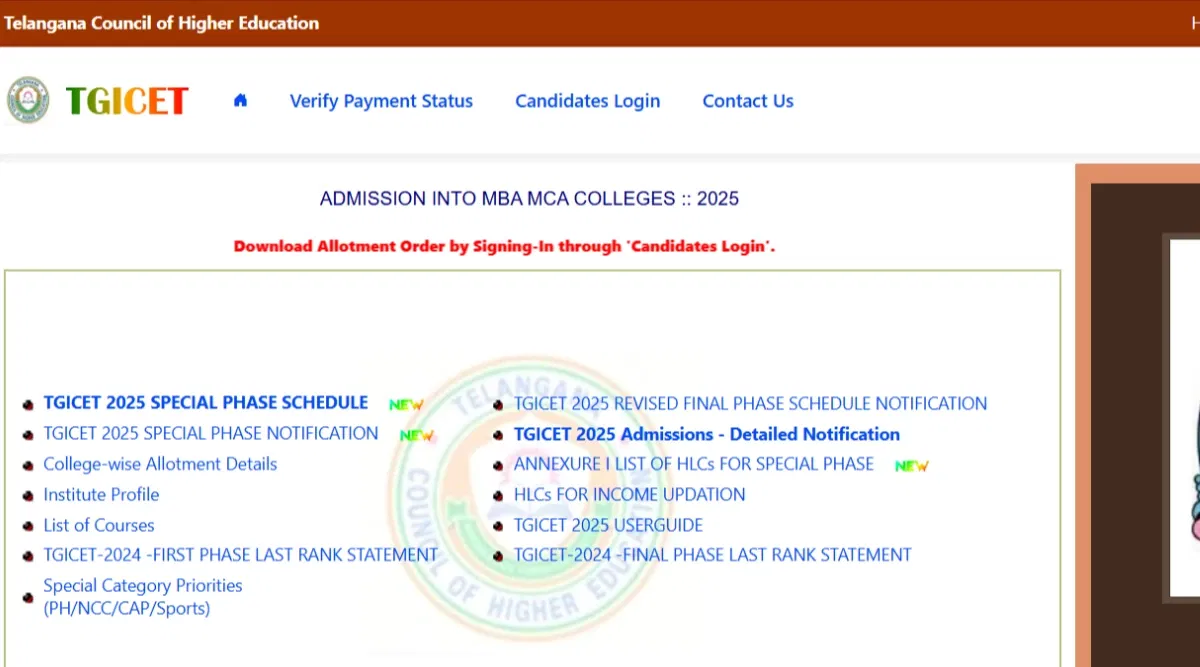 TG ICET Special Phase Counselling Schedule 2025 Released