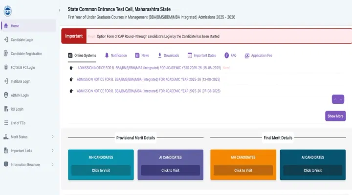 MH BBA CAP Round 1 Allotment Result 2025 (Today): Release Time, Instructions