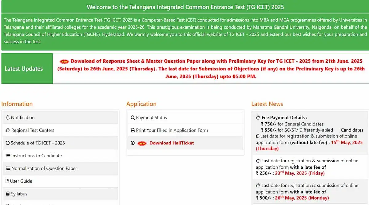TG ICET Results 2025 (Today): Release Time, Instructions