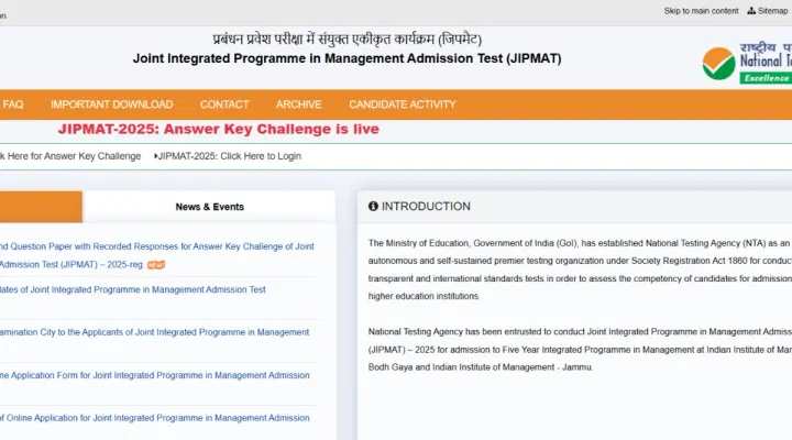 JIPMAT Answer Key 2025 Download Link Activated