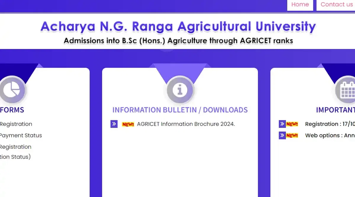 ANGRAU AGRICET BSc Agriculture Counselling Registration 2024 Begins: Application Link, Instructions