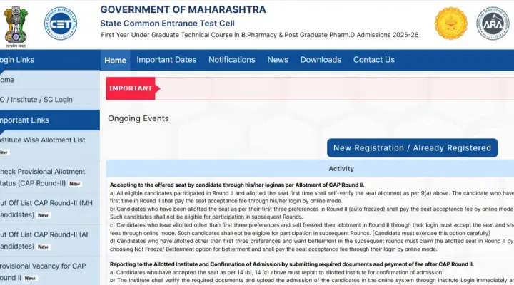Maharashtra B.Pharm Round 3 Seat Matrix 2025 Download Link Activated