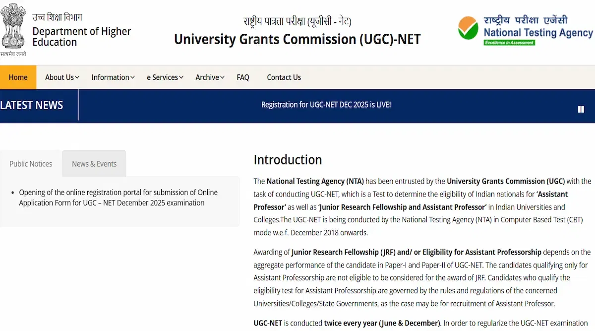 UGC NET December Registration 2025 Begins: Direct Link, Instructions