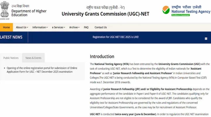 UGC NET December Registration 2025 Begins: Direct Link, Instructions
