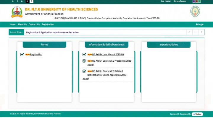 NTRUHS AP AYUSH Counselling Registration 2025 Closes Today on September 16