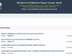 Kerala NEET UG Round 3 Seat Allotment Result 2024 Download Link (Activated)