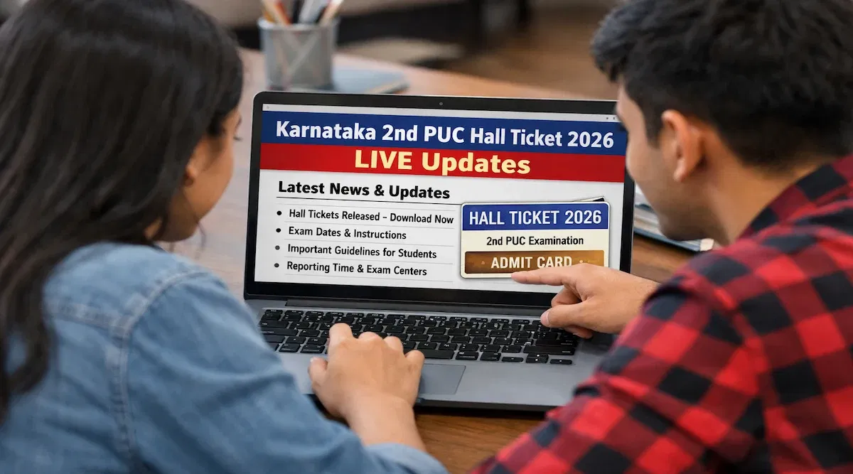 Karnataka 2nd PUC Hall Ticket 2026 LIVE Updates: Download Link Soon at kseab.karnataka.gov.in