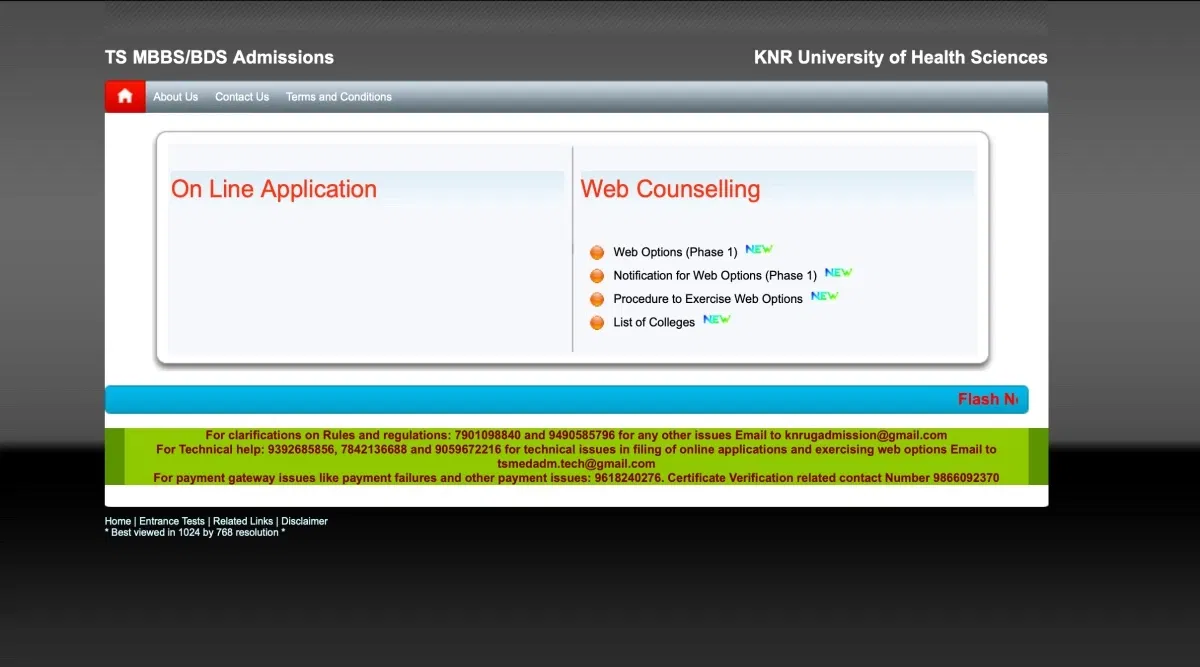 TS NEET UG Round 1 Web Option Link 2025 Activated