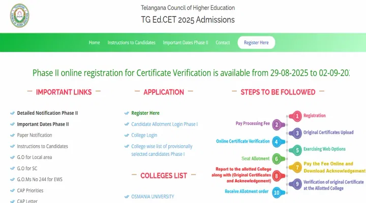 TG EDCET Phase 2 Registration 2025 Closes Soon: Last Date, Instructions