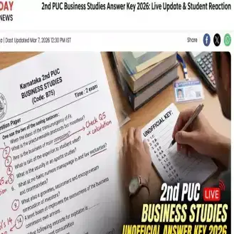 2nd PUC Business Studies Answer Key 2026 LIVE Updates(Exam Ongoing): Unofficial Key, Exam Analysis