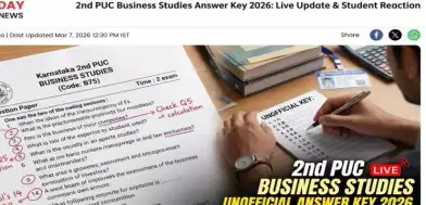 2nd PUC Business Studies Answer Key 2026 LIVE Updates(Exam Ongoing): Unofficial Key, Exam Analysis