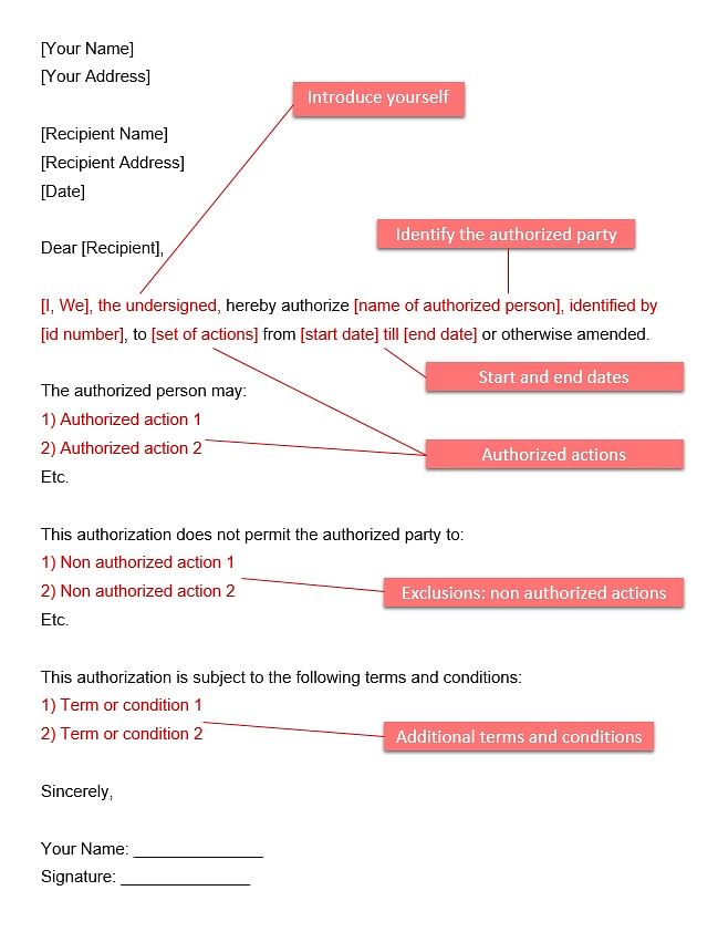 Letter of Authorization Format, Sample