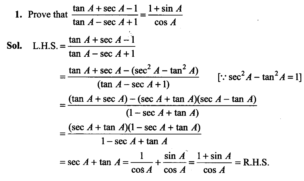 Trigonometry Formulas for Class 11 1.1