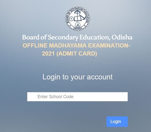 Odisha 10th Offline Exam Admit Card 